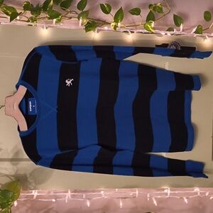 Women's Express Bold Striped Royal Blue Black Thermal S